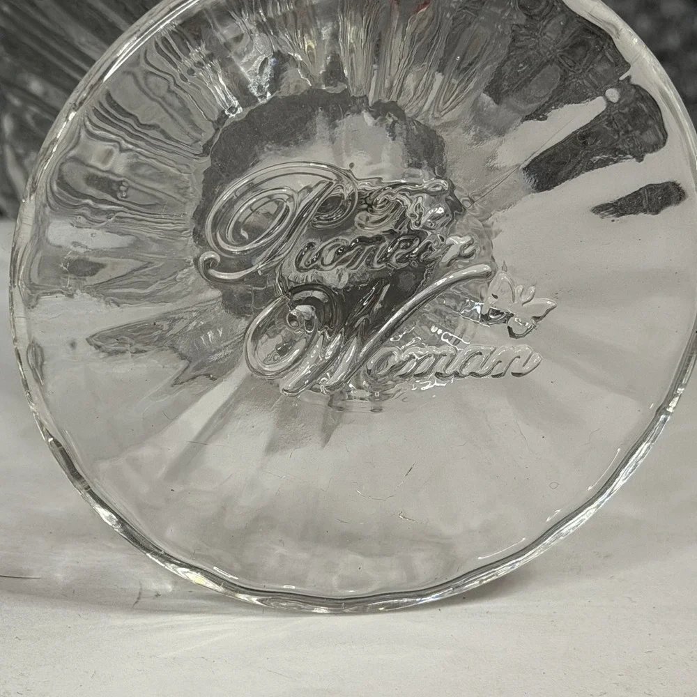 Pioneer Woman Adeline Footed Goblets 12 Oz Clear Glass Wine Water Set of 2 NEW